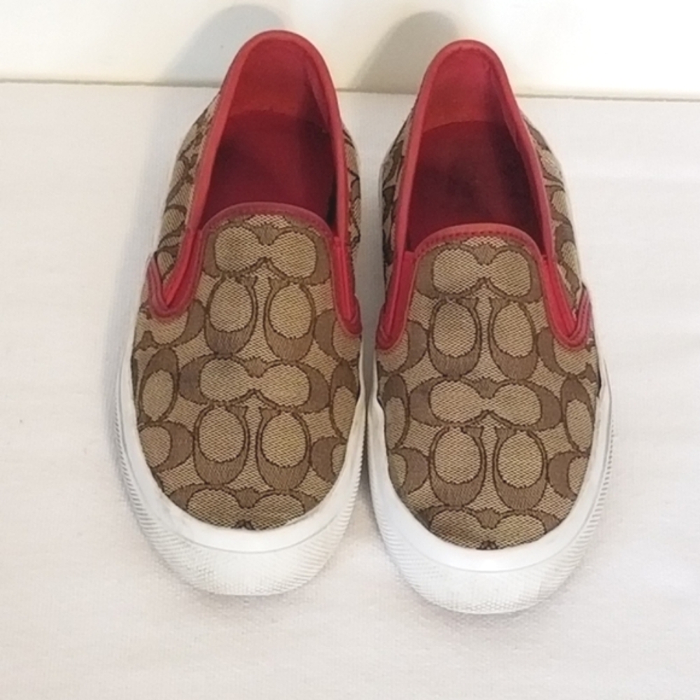 Coach Chrissy Sneaker Khaki Red Signature